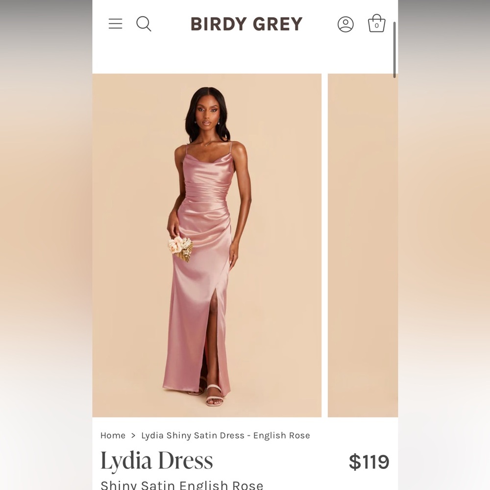 Birdy Grey Shiny Desert Rose Satin Dress XS